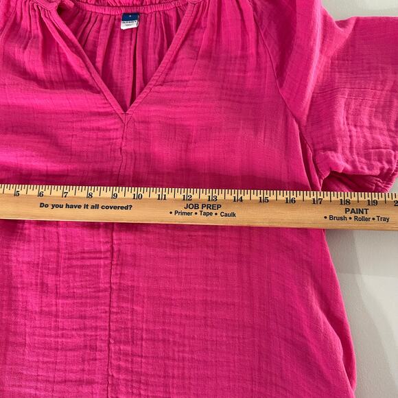 Old‎ Navy Women’s Pink Cotton Boho Dress Sz S Lightweight Split Neck - Picture 6 of 7